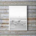 Quadro Decorativo Fotografia Branca Bicicletas 45x34cm