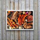 Quadro Decorativo Fotografia Carnes Churrasco 24X18Cm Vidro