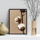 Quadro Decorativo Fotografia Flor De Algodão 33x24cm - com vidro