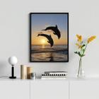 Quadro Decorativo Fotografia Golfinhos 33X24Cm - Com Vidro