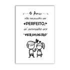 Quadro Decorativo Frase O Amor 30x20 30x20 Mdf Madeira Adesivada