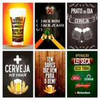 Quadro Decorativo Frases Bar Cerveja Bebidas Personalizado Kit 6 peças 20x30cm