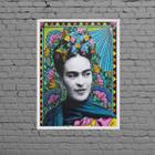 Quadro Decorativo Frida Patchwork 24x18cm - com vidro