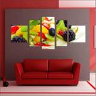 Quadro Decorativo Frutas Restaurantes Cozinha 5 Peças TT19