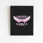 Quadro Decorativo Gamer Girl 24x18cm - com vidro