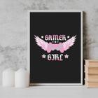 Quadro Decorativo Gamer Girl 33X24Cm - Com Vidro Branca