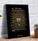 Quadro Decorativo Gamer Mapa Pac Man Retro Jogo