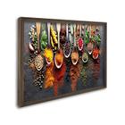 Quadro Decorativo Gastronomia Temperos com 1 Tela Cm ou Cm de Parede para Sala Cozinha Hall 60cm X 9 Tabaco