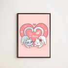 Quadro Decorativo Gatinhos Te Amo 33X24Cm - Com Vidro