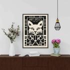 Quadro Decorativo Gato - Art Deco 45x34cm - com vidro