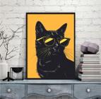 Quadro Decorativo Gato De Óculos Escuro 33x24cm - com vidro