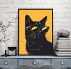 Quadro Decorativo Gato De Óculos Escuro 45X34Cm - Com Vidro