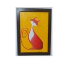 Quadro decorativo gato vermelho