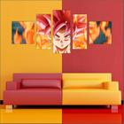 Quadro Decorativo Goku Dragon Ball Anime Desenho Mosaico Com 5 Peças TT10