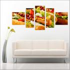 Quadro Decorativo Gourmet Cachorro Quente Restaurantes 5 Peças TT7