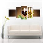 Quadro Decorativo Gourmet Vinhos Wine Decoração 5 Peças TT1