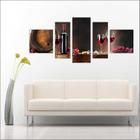 Quadro Decorativo Gourmet Vinhos Wine Decoração 5 Peças TT3