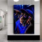 Quadro Decorativo Grande Animais Neon Monkey - 150x80cm