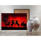 Quadro Decorativo Grande Animal Horses Sunset - 150x80cm