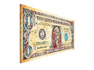 Quadro Decorativo Grande sala  Arte nota Dollar 98x50