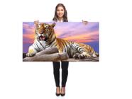 Quadro Decorativo Grande Sala Tigre Paisagem 98x50