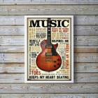 Quadro Decorativo Guitarra MusicMarrom 24x18cm