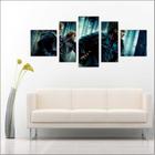 Quadro Decorativo Harry Potter Decoração Salas Quartos Mosaico 5 Peças TT1