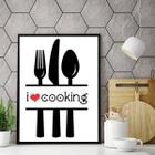 Quadro Decorativo I Love Cooking 24X18Cm - Com Vidro