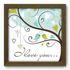 Quadro Decorativo - I Love You - 22cm x 22cm - 008qdom