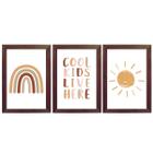 Quadro Decorativo Infantil Boho Sol Arco-íris Cool Kids