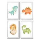 Quadro Decorativo Infantil Dinossauros Baby Aquarela