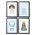 Quadro Decorativo Infantil Santo Anjo Guarda Nossa Senhora