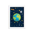 Quadro Decorativo Infantil Sistema Solar Terra 22x32cm Moldu