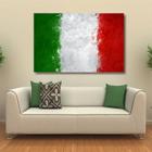 Quadro decorativo Italia Bandeira com Tela de Tecido