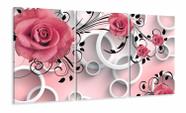 Quadro Decorativo Japones e Rosas Estilo 3d