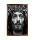 Quadro Decorativo Jesus Cristo Coroa de Espinho Religião Salvação Quarto Sala 30x40cm Com Vidro