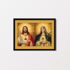 Quadro Decorativo Jesus eMaria 24x18cm - com vidro