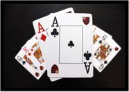 Quadro Decorativo Jogos Baralho Naipe Cartas Poker Com Moldura RC013
