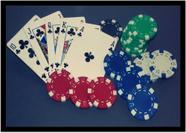 Quadro Decorativo Jogos Baralho Naipe Cartas Poker Com Moldura RC030
