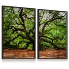 Quadro Decorativo Kit 02 Árvore Galhos Verdes Terra Natureza 43x63 cada