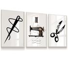 Quadro Decorativo Kit 3 Costura Máquina Agulha Costureira Ateliê 33x43 cada