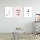 Quadro Decorativo Kit C/3 Aproveite as Pequenas Coisas Sala Quarto Escritório 109x43