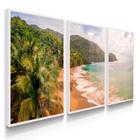 Quadro Decorativo Kit Praia Ondas Relax 55x40 Com Vidros