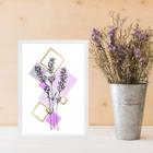 Quadro Decorativo Lavanda - Arte Geométrica 24x18cm - com vidro