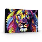 Quadro Decorativo Leão de Judá Colorido 90x60 Sala Grande