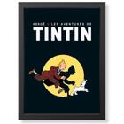 Quadro Decorativo Les aventures de Tintin em vidro premium geek.frame decoração sala quarto presente