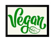 Quadro Decorativo Logo Vegan Vegano Arte Moldurada