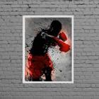 Quadro Decorativo Lutador De Boxe 45x34cm - com vidro