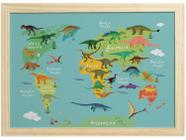 Quadro Decorativo Mapa Dino 24,5x34,5cm