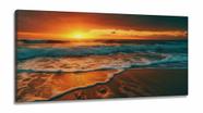 Quadro Decorativo Mar Areia Praia Sol em Tecido Canvas 130x60 cm